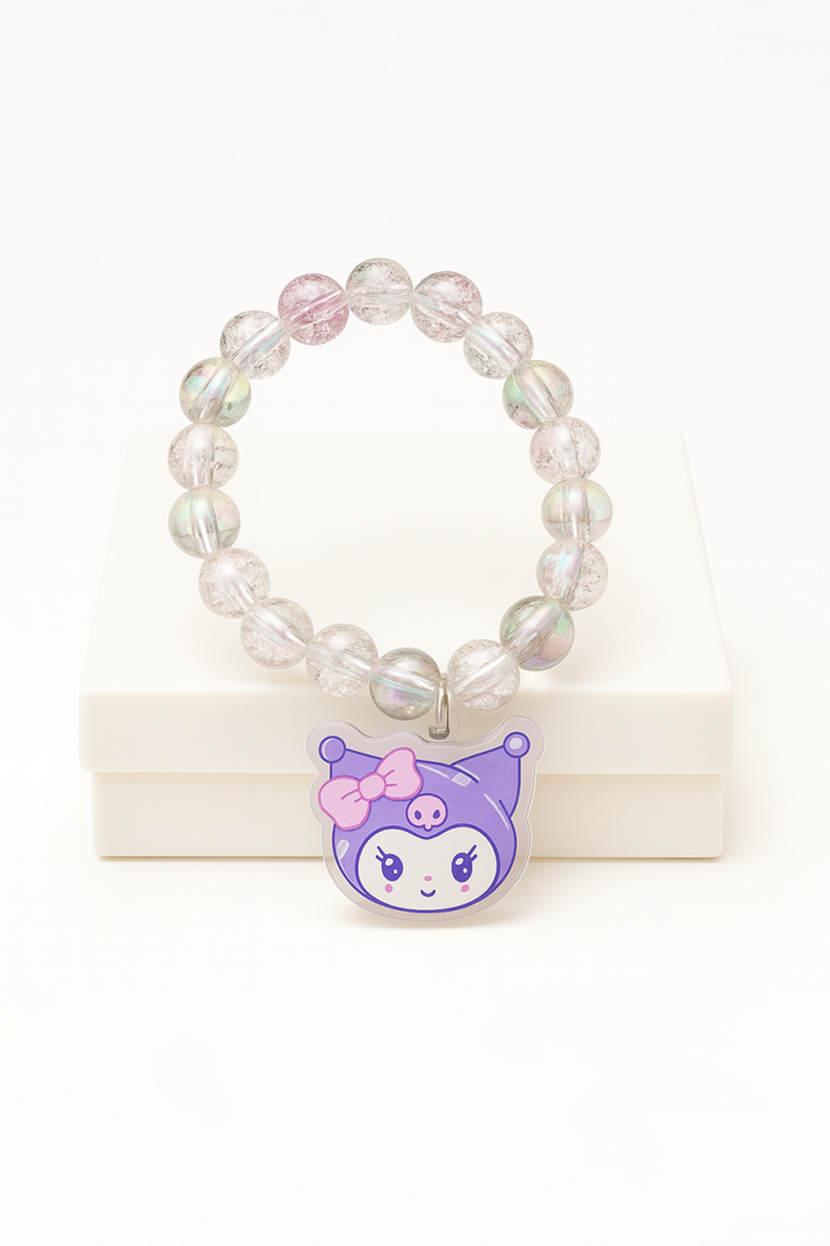 MakeWell-Boxed Glitter Kuromi Design Compression Earring Bracelet Set Boxed Kuromi Necklace Bracelet Set 4