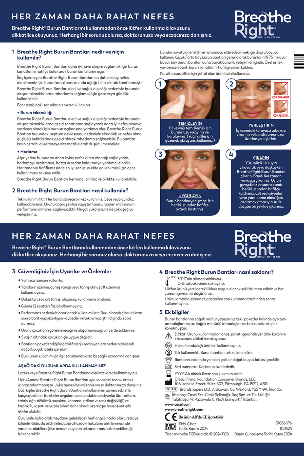 Breathe Right-Nose Tape Classic Normal Size 4 Pack of 10 3
