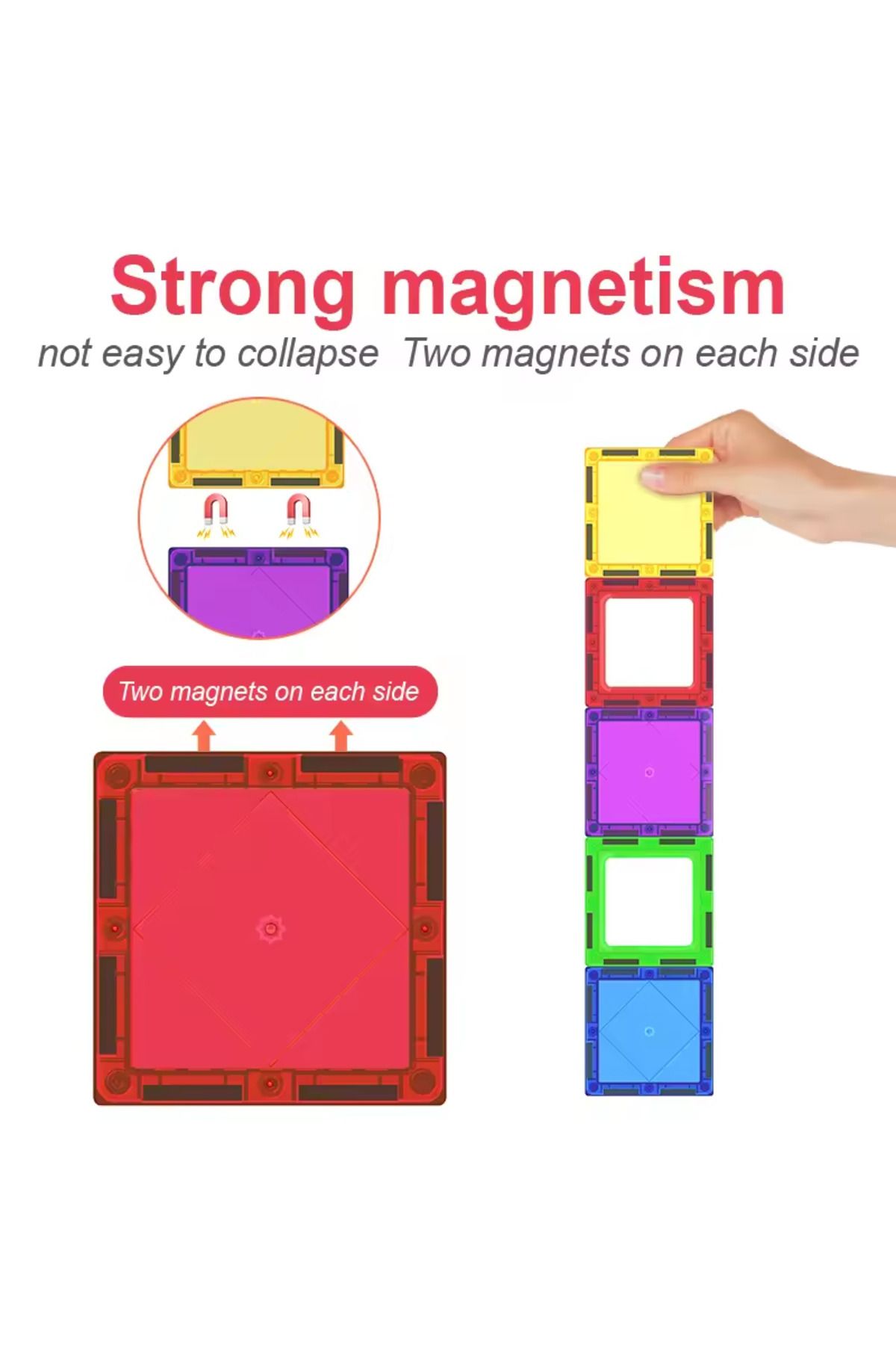 Choice-101pcs With Box Diy Model Designer Construction Magnetic Building Block Toys Set Magnet Block Tiles 3