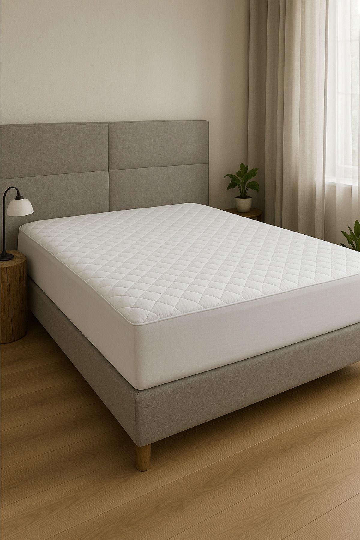 Nart Home-Saltele de pat Matlasate din bumbac Ajustate Full Edge Protector de saltea rezistent la lichide Alb 4