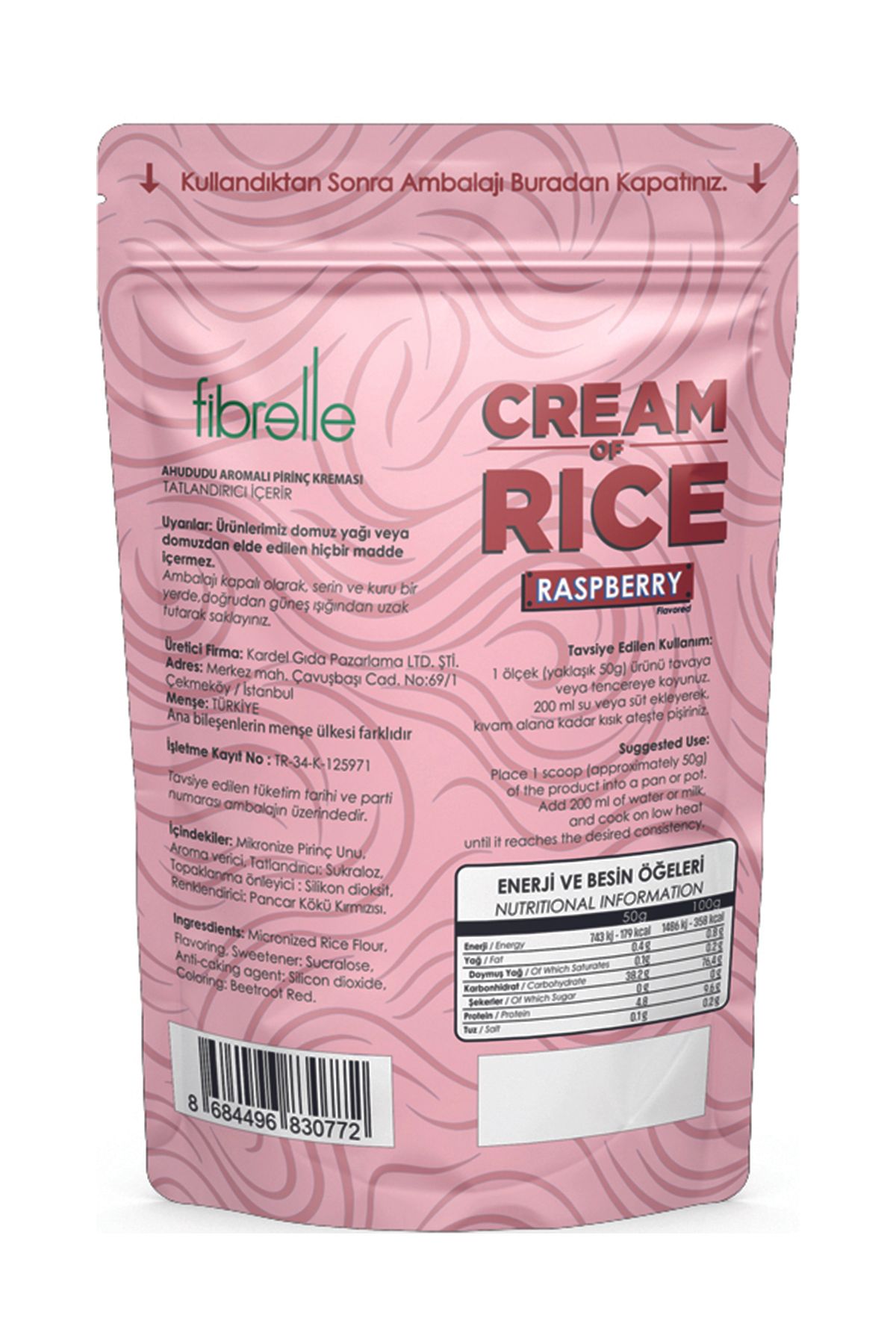 Fibrelle-Cream of Rice Raspberry 1 kg 2