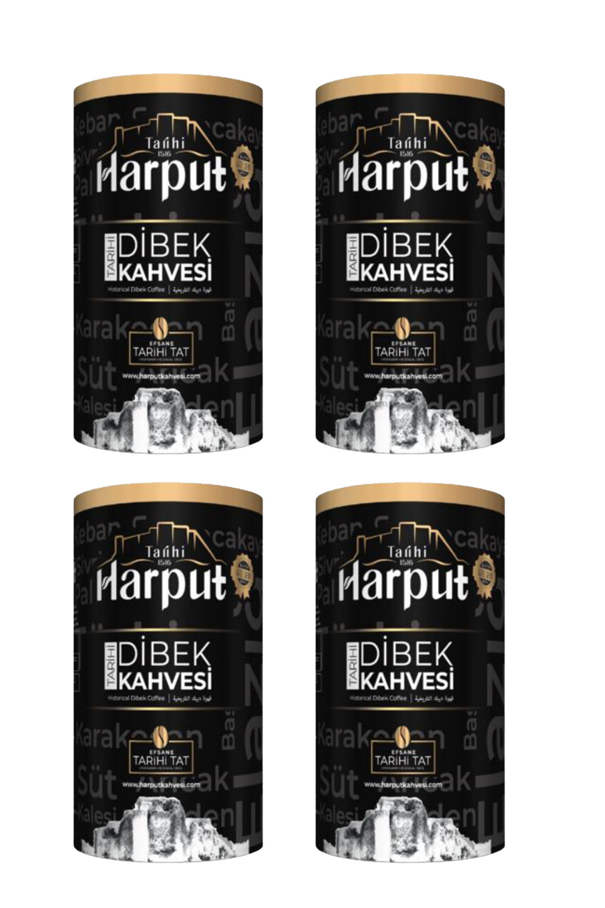 Tarihi Harput 1516 Harput Dibek Coffee 4X 250 Gr |   Traditional Stone Mill Ground |   Stylish Gift Package
