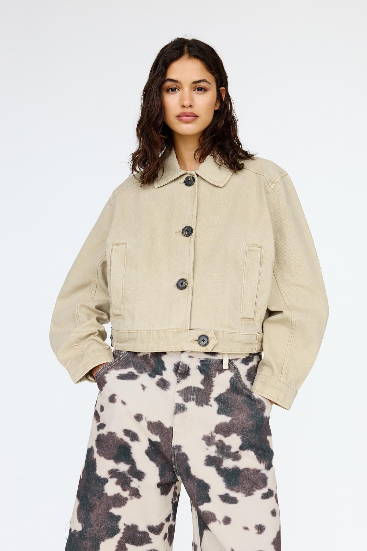 Pull & Bear-Worker jacket with buttons 2