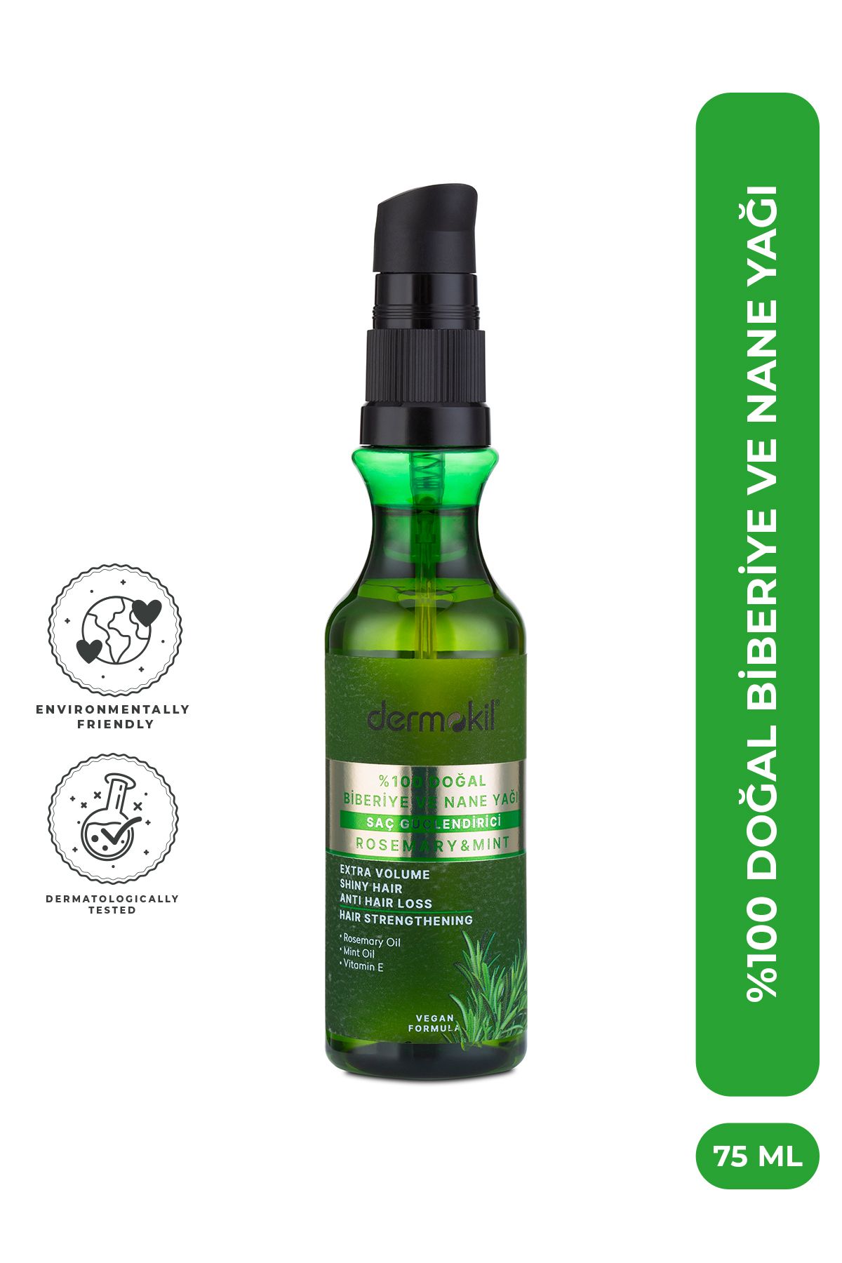 Dermokil-100% Natural Hair Strengthening Rosemary and Mint Oil 75 ml 1