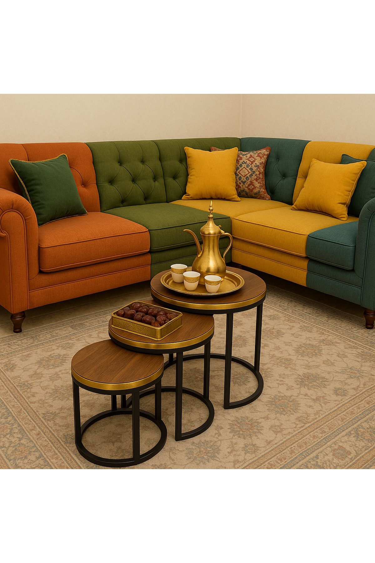 Un-A set of 3 round serving tables that add a touch of luxury to every sitting area. 1