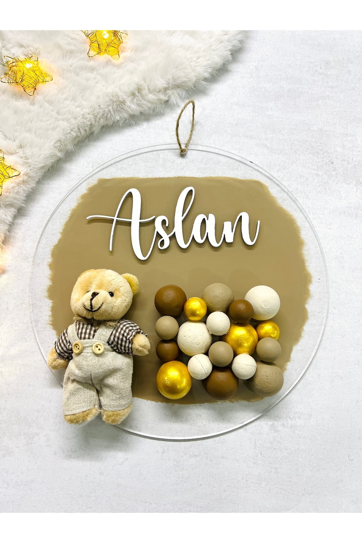 Bonika Kişiye Özel Aslan Bubble Ayıcıklı Pleksi Bebek Kapı Süsü fotoğrafı 2 (önizleme)