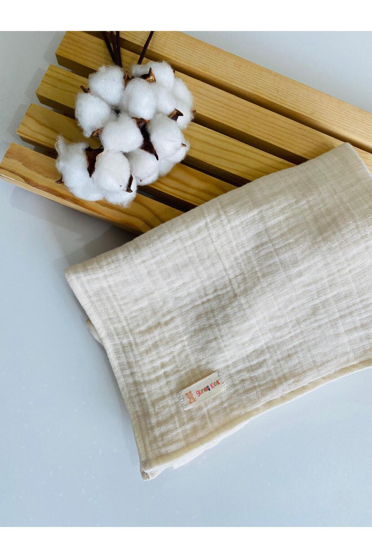 GÜNEŞ KİDS Organik %100 Pamuk Müslin Kapşonlu Plaj Çocuk Bebek Panço Bornoz Banyo Havlu fotoğrafı 5 (önizleme)