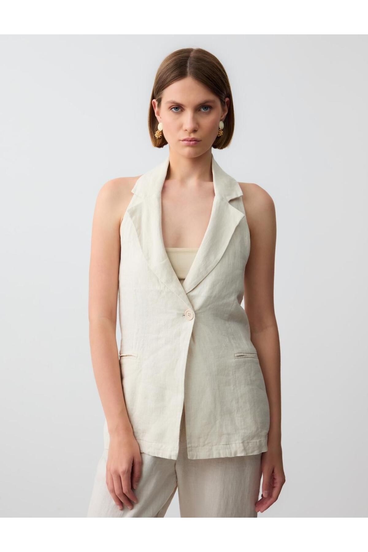 Jimmy Key-Vestă Stone 100% in, slim-fit, fără spate, cu buzunare 1