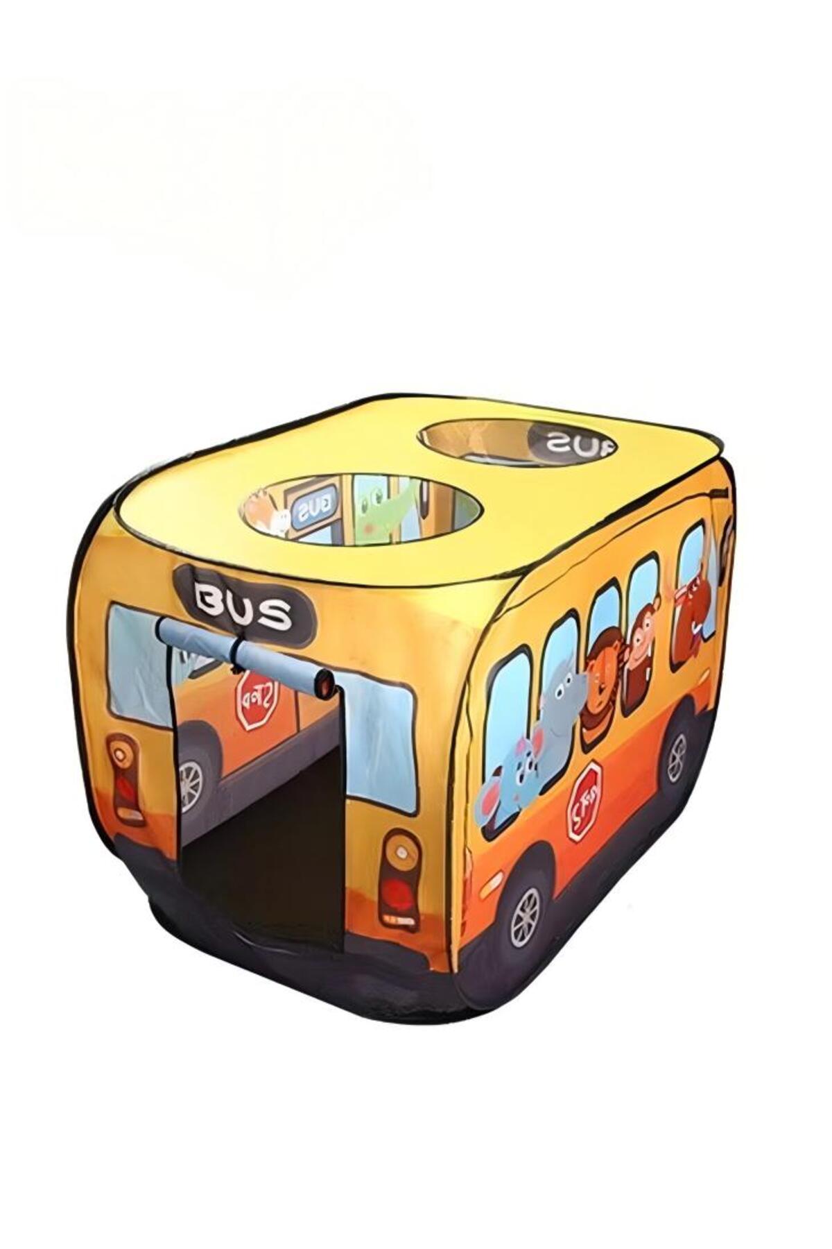 خيمة حافلة صفراء مع حقيبة حمل خيمة داخلية منبثقة للأطفال