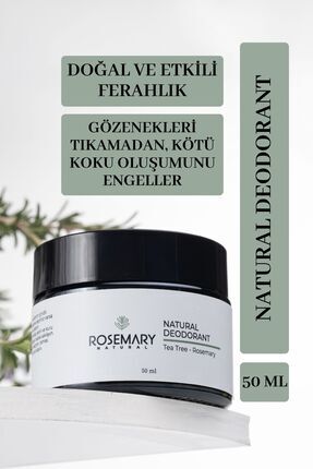 Rosemary Natural Natural Deodorant 50 ml Çay Ağacı & Biberiye Doğal Krem Deod...