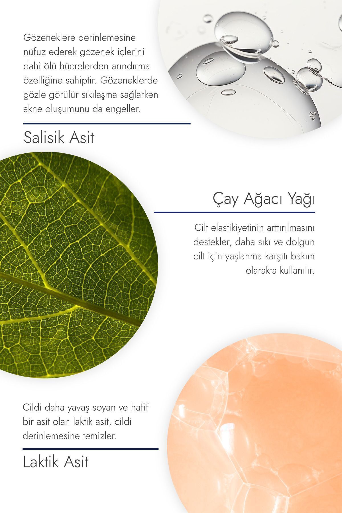 Akne ve Siyah Nokta Karşıtı Sebum Dengeleyici Yüz Temizleme Jeli (bha +lactic Acid +tea Tree Oil) — S0000019 — تصویر 4 از 5