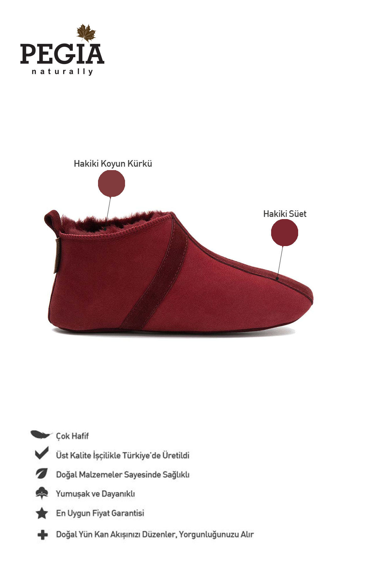 Pegia Kürklü Unisex Panduf 191203 görsel 2