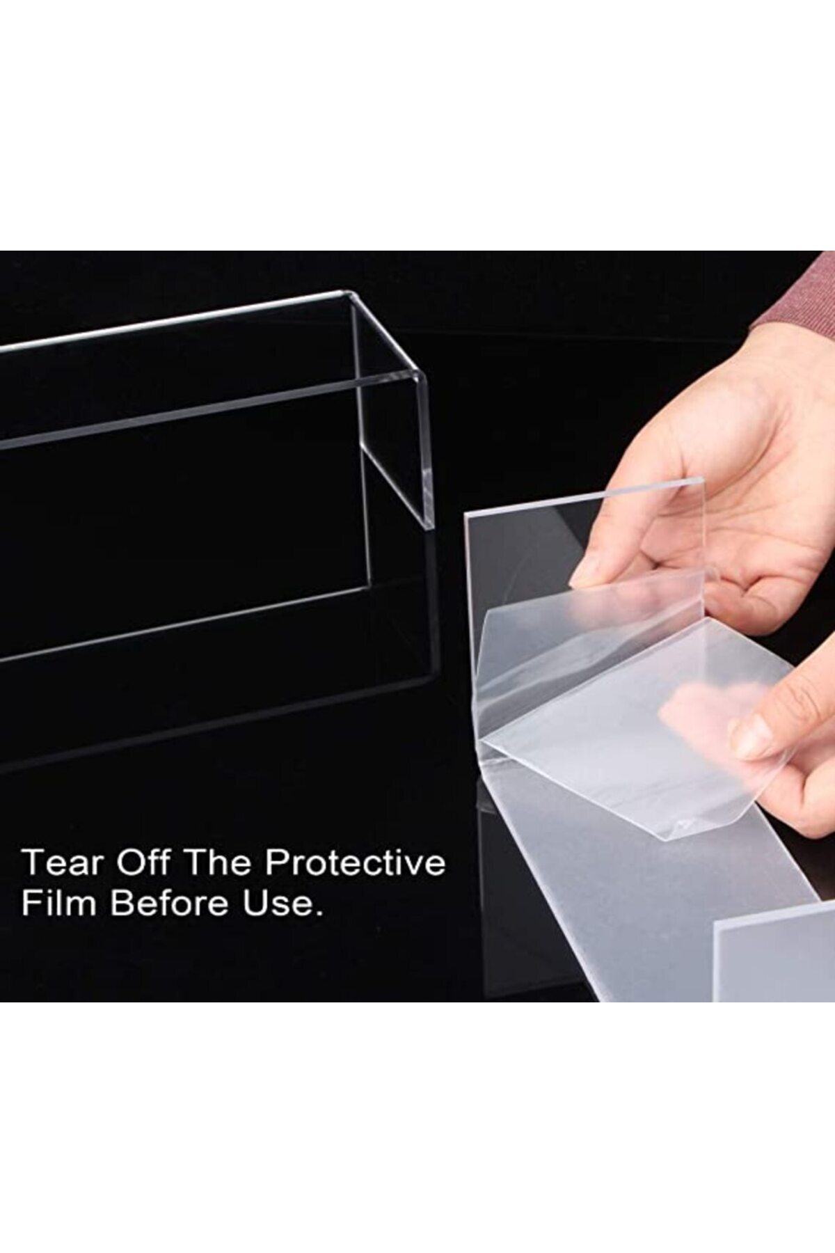 SMARTPOINTS-Acrylic Display Risers, Clear Rectangle Stands Shelf for Display 6pcs 4