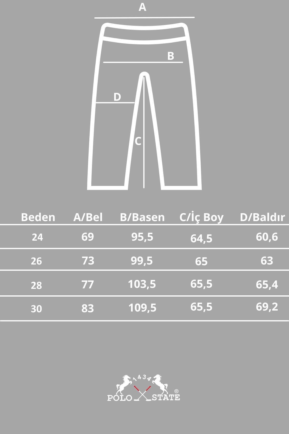 Polo State  Kadın Bilek Boy Mom Fit Kot Pantolon Mavi - Görsel 4