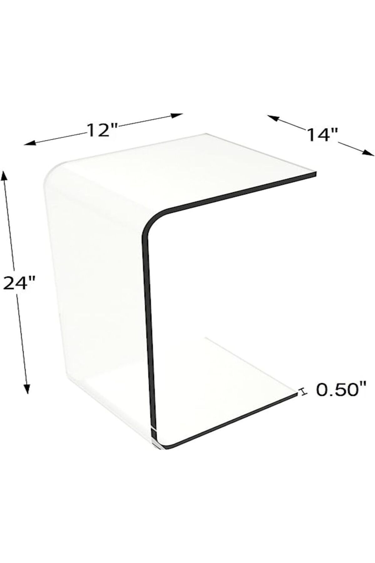 SMARTPOINTS-Acrylic End Table C Shape End Table Easy Move Display Table 3