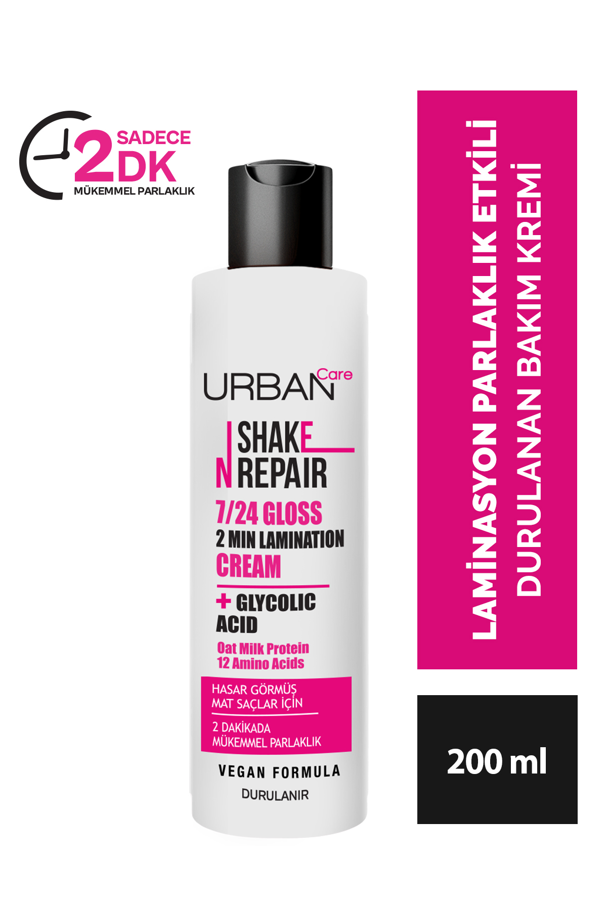 Urban Care Shake N Repair 7/24 Gloss Laminasyon Parlaklık Etkili Durulanan Bakım Kremi 200 ml-vegan — 8680690720505