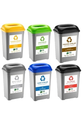 DEEMBRO Sıfır Atık Kutusu 50 Lt Geri Dönüşüm Kutusu Atık Kovası Büyük Boy Çöp...