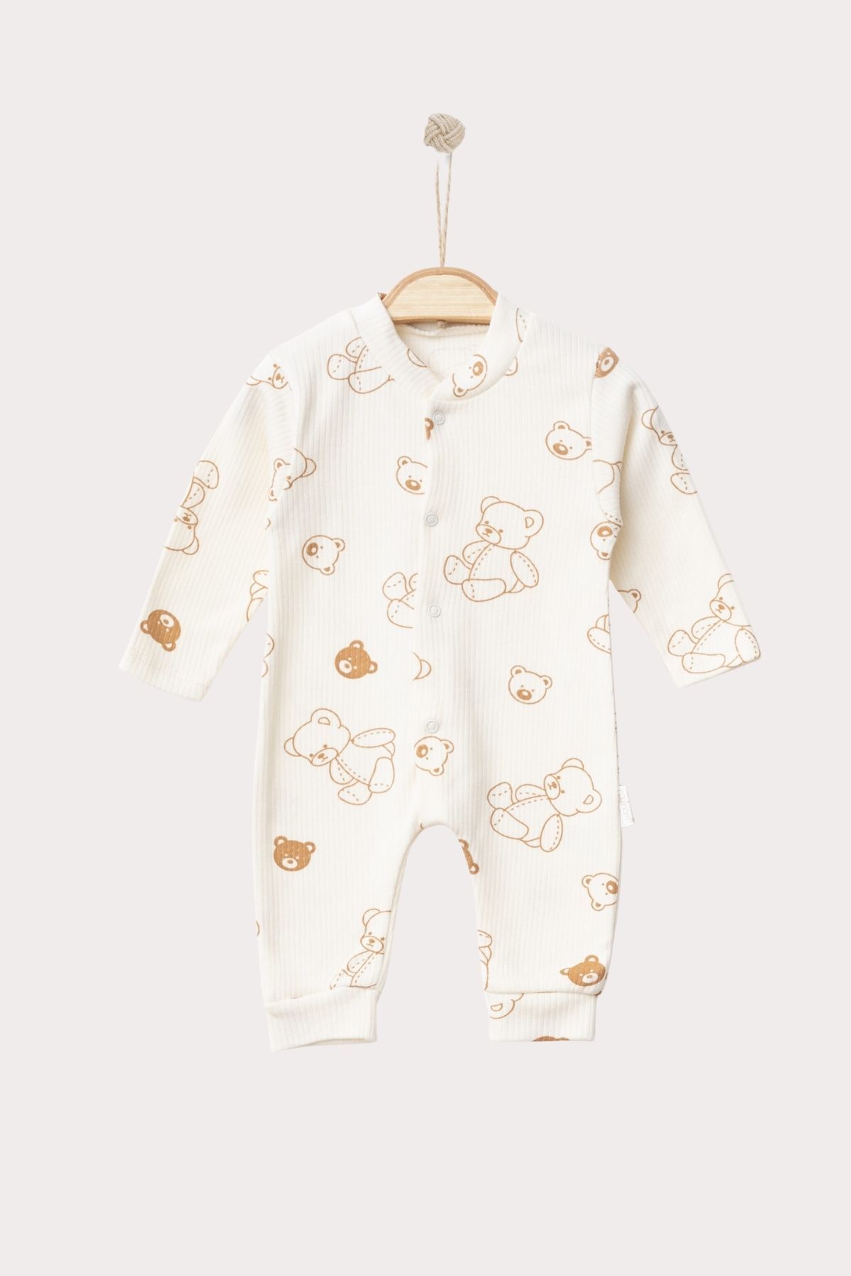 Minytrendy Kız Erkek Bebek Yenidoğan Tulum Ayı Desenli Esnek Çıtçıtlı Tulum Hastane Çıkışı Bebek Hediyelik fotoğrafı 2 (önizleme)