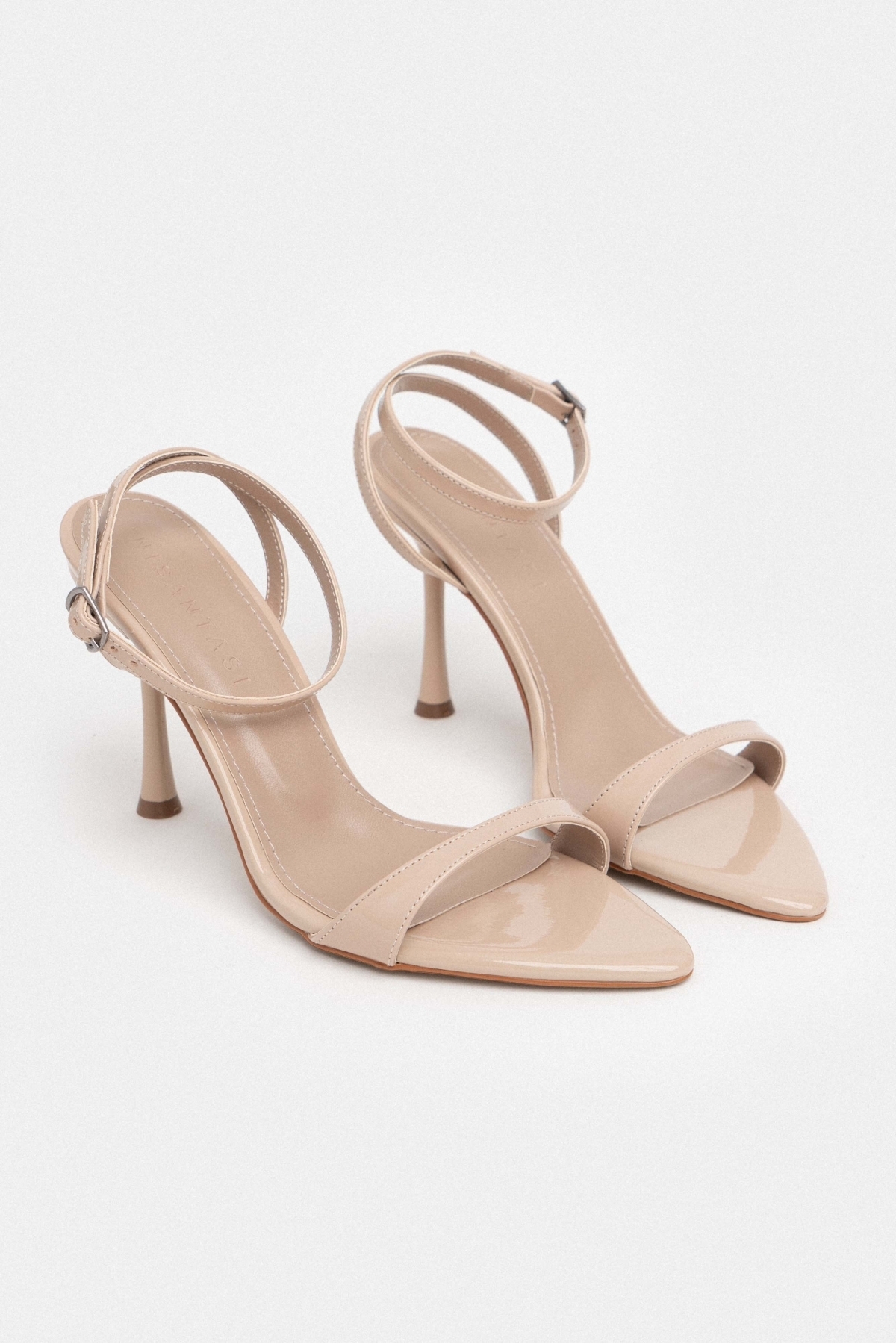 NİŞANTAŞI SHOES Sanny Ten Rugan Bilek Kemer Detaylı Kadın İnce Topuklu Ayakkabı görsel 4