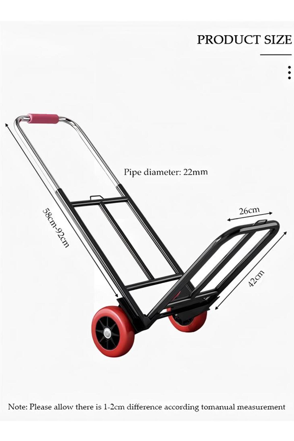 عربة يدوية قابلة للطي، عربة يدوية متحركة مزودة بعجلة صامتة مقاومة للتآكل