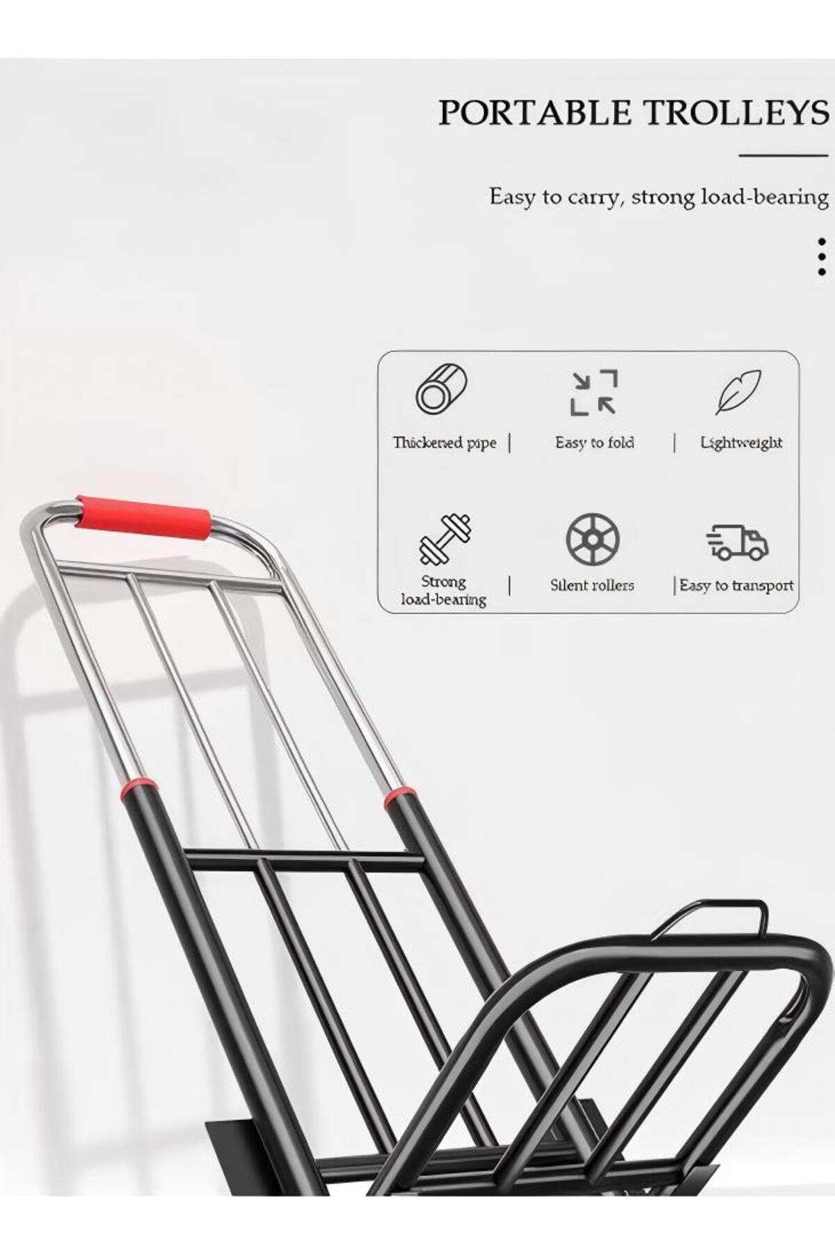 عربة يدوية قابلة للطي، عربة يدوية متحركة مزودة بعجلة صامتة مقاومة للتآكل