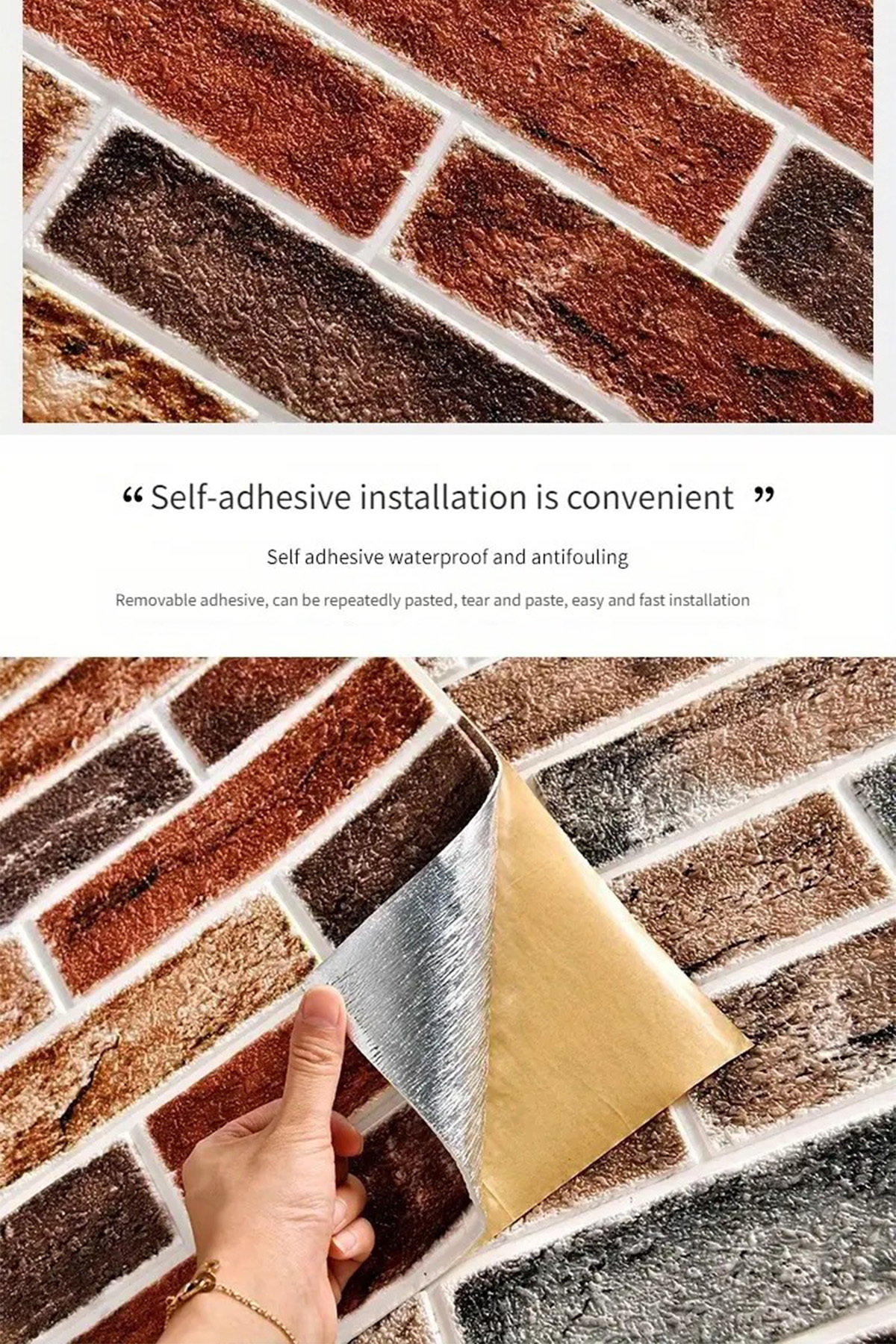 Bien Home 70x70 Cm 0,50m² Kırmızı 3d Kendinden Yapışkanlı Esnek Duvar Kağıdı Kaplama Paneli Köpük -5015