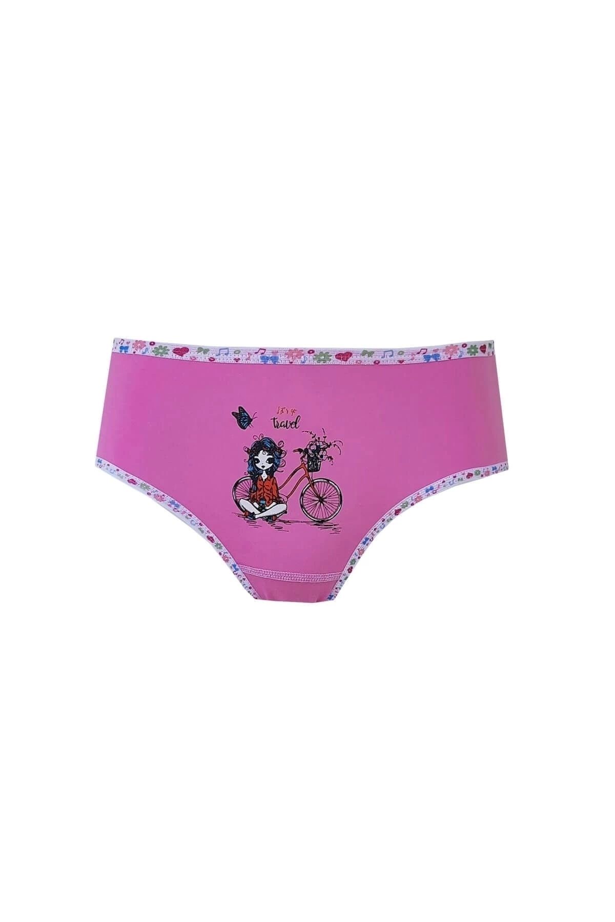 Tutku-Underwear 12 Pack Girl's Printed Colorful Panties Lycra Slip 8