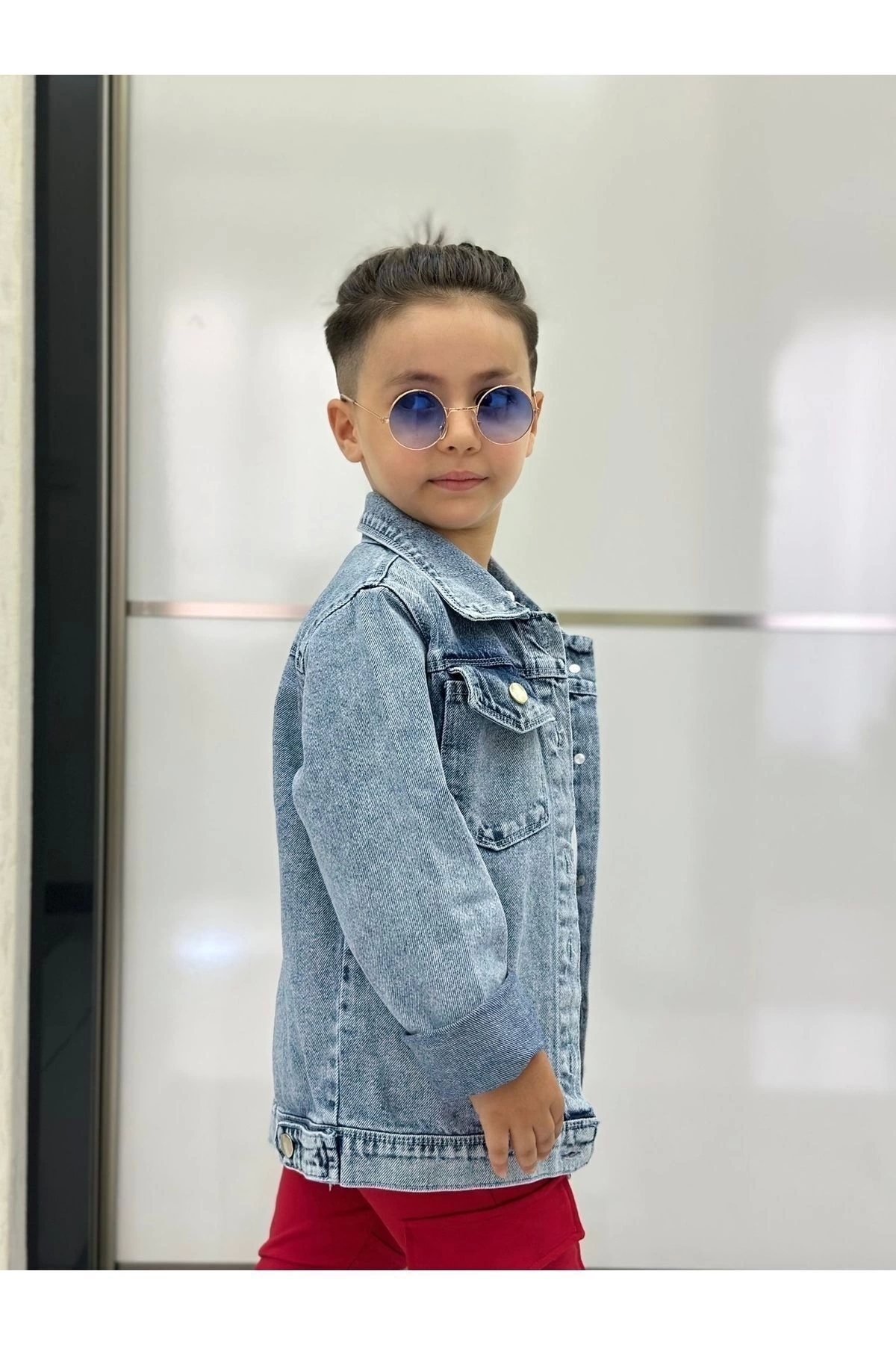 DUDOR KİDS  Mickey Mause Nakışlı Kot Ceket-bayramlik - Görsel 6