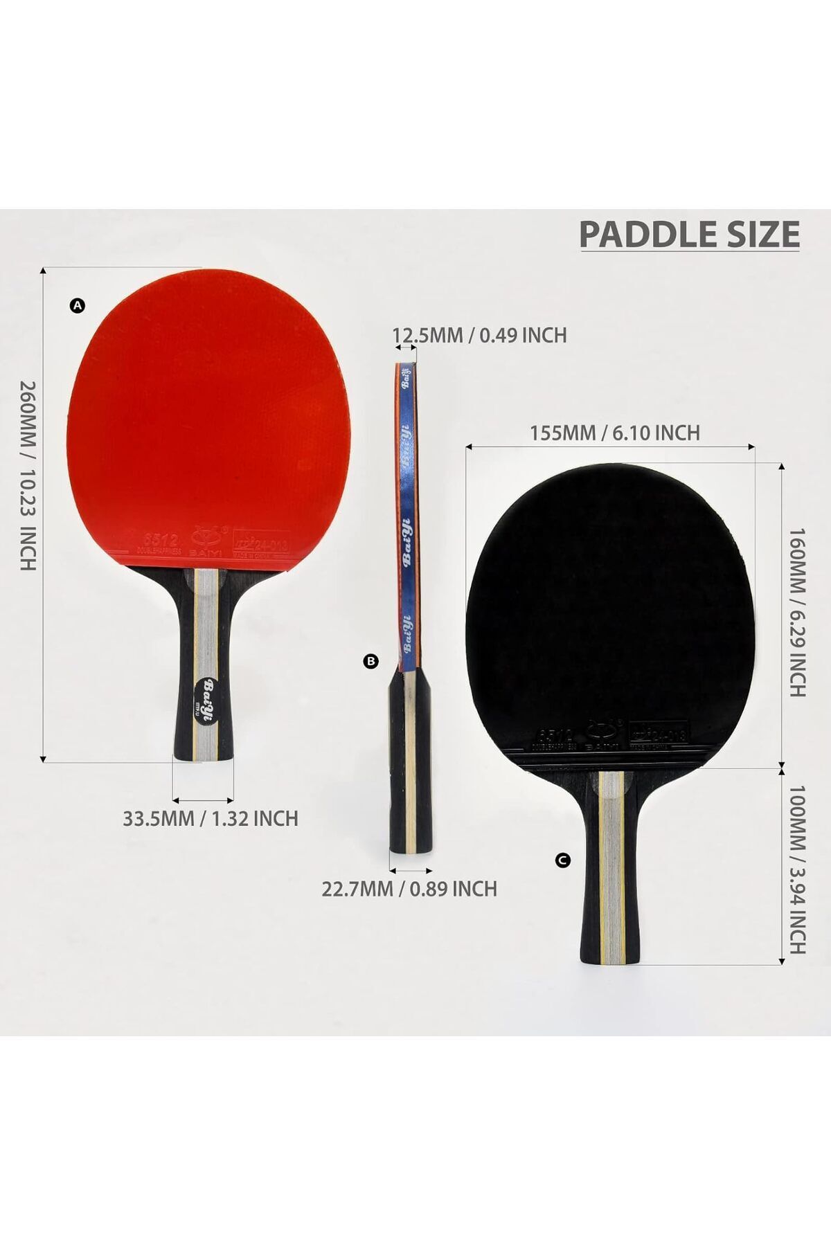 Skyland-Sports Table Tennis Racket Set Em-9355 | 2 Ping Pong Rackets, 3 Balls & Case, Professional Tt Racket 3