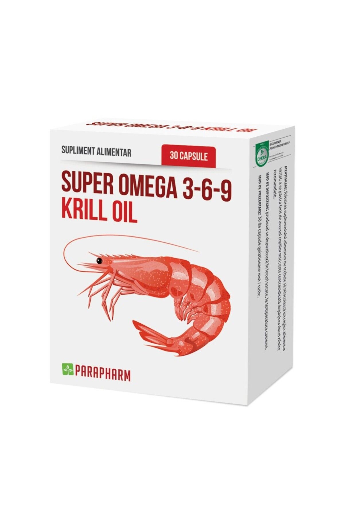 Parapharm Super Omega 3-6-9 Ulei De Krill 30 Capsules - One Size