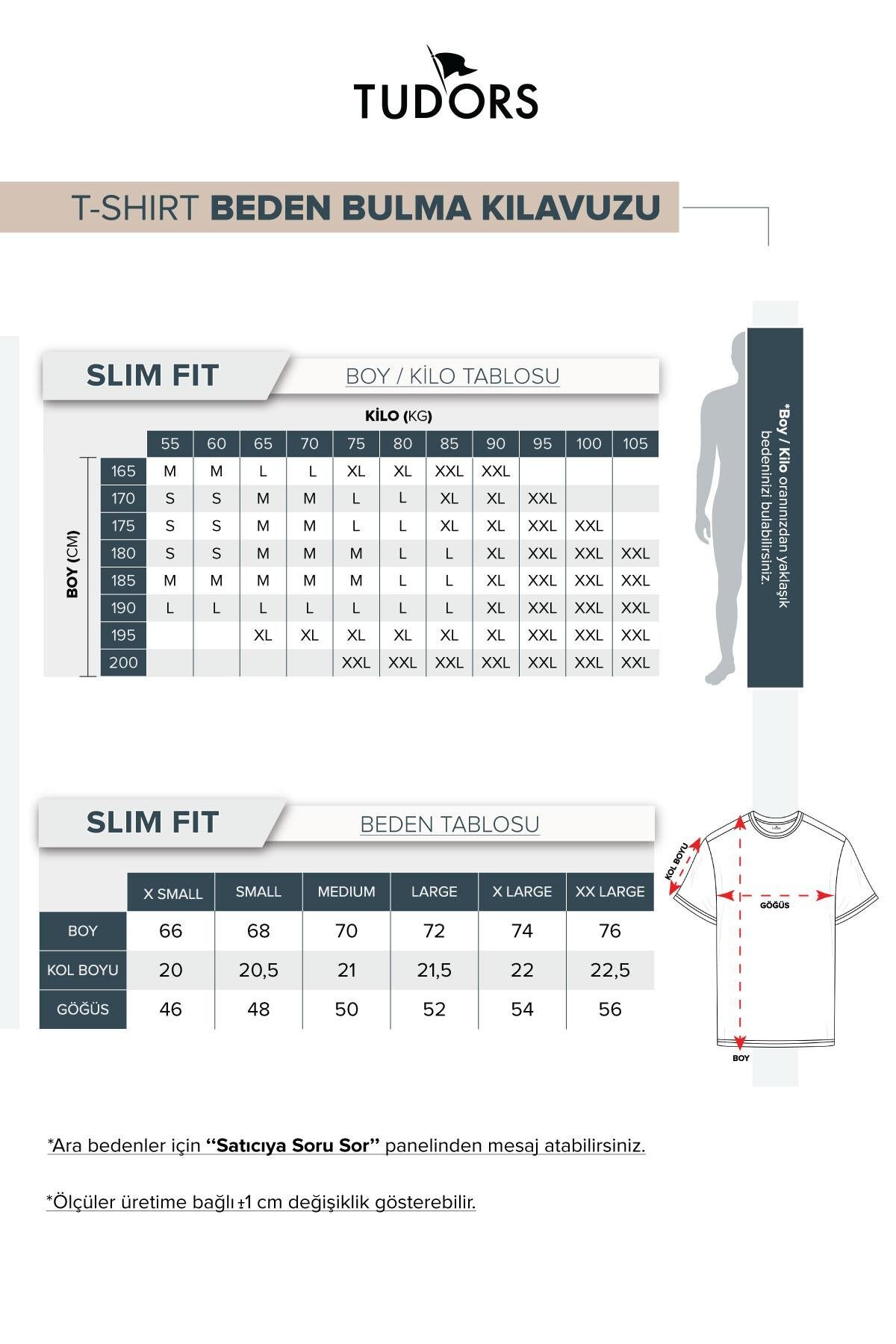 Tudors  Unisex 5'li Paket Siyah Slim Fit Dar Kesim %100 Pamuk Bisiklet Yaka Tişört - Görsel 5