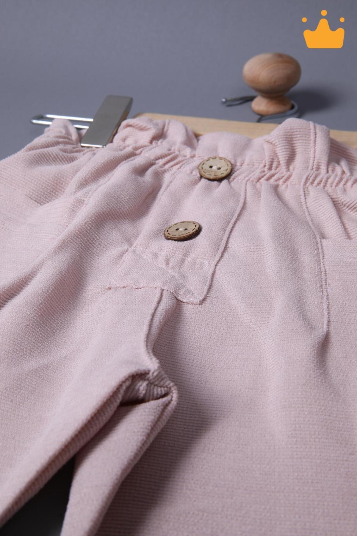 Babyhola 1-3 Yaş Kız Bebek Çocuk Çıtçıtlı Badi Pantolon Şık Alt Üst 2'li Takım Bayramlık 2327 fotoğrafı 6 (önizleme)