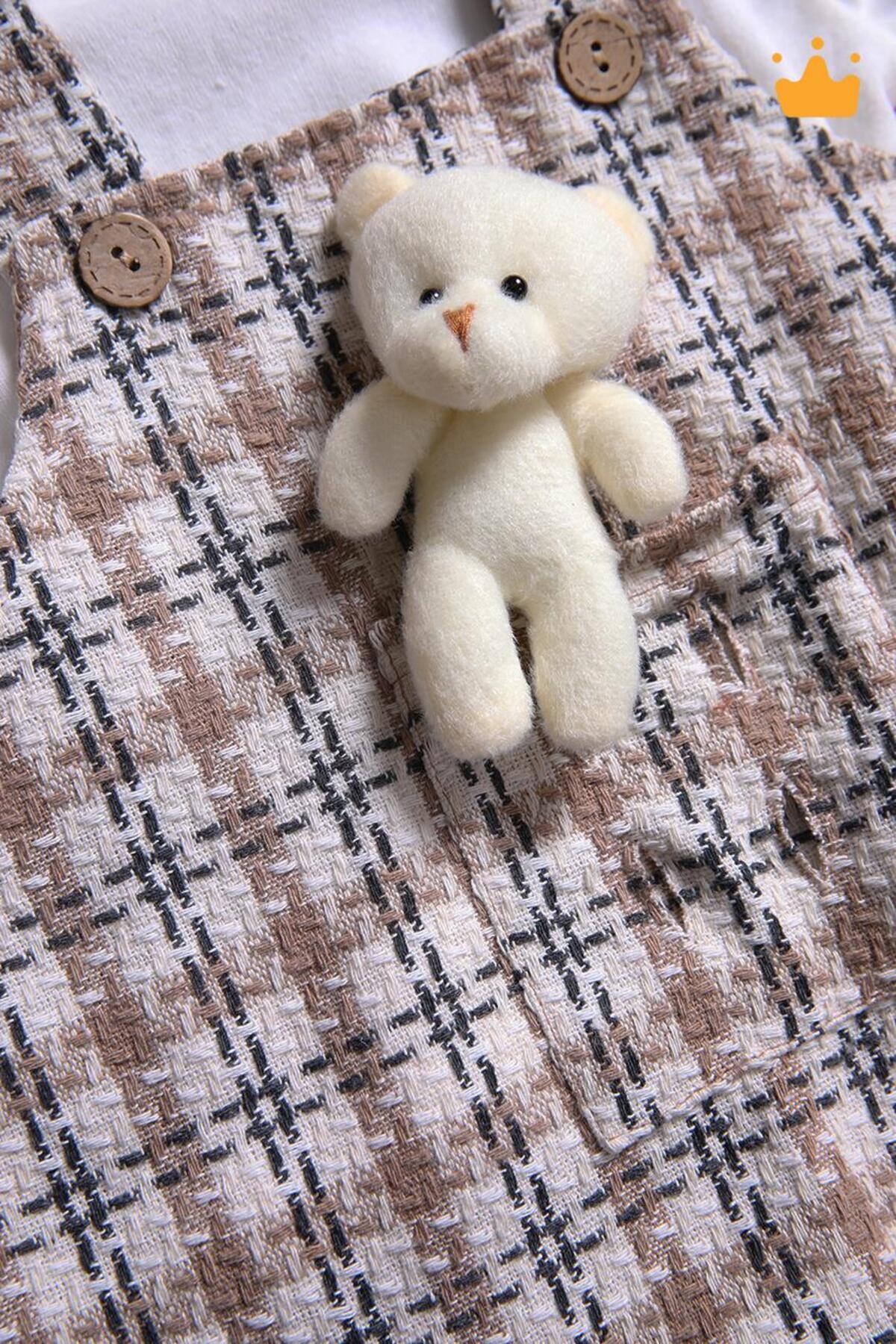 Babyhola Şık Bayramlık Ayılı Oyun Arkadaşı Tüvit Kız Bebek Çocuk Badi Jile 2'li Oyuncaklı Elbise Tak fotoğrafı 3 (önizleme)