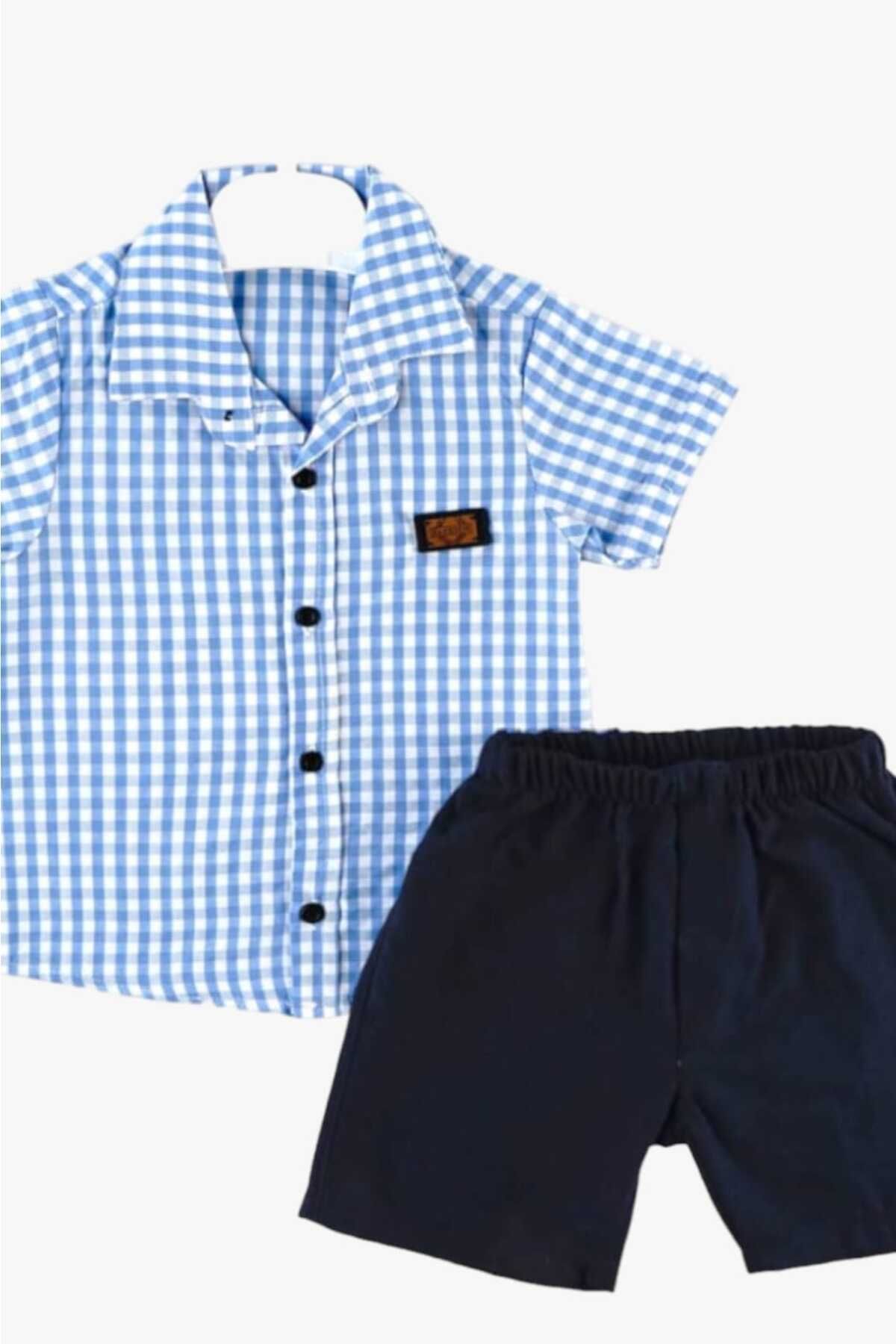 dinamik çocuk-2-Piece Set with Satin Shirt and Shorts for Boys - Summer, Pitta, Short Sleeve (FULL FIT) 4