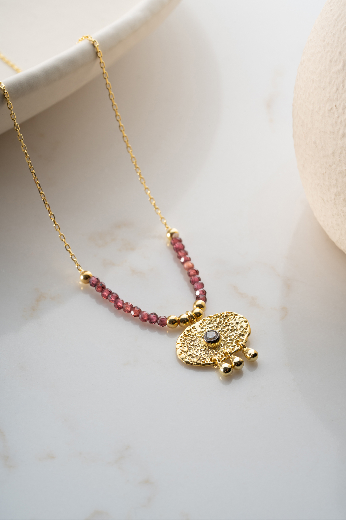 Silvano Jewelry 925 Ayar Gümüş Boncuklu Süryani Gözü Kolye görsel 5