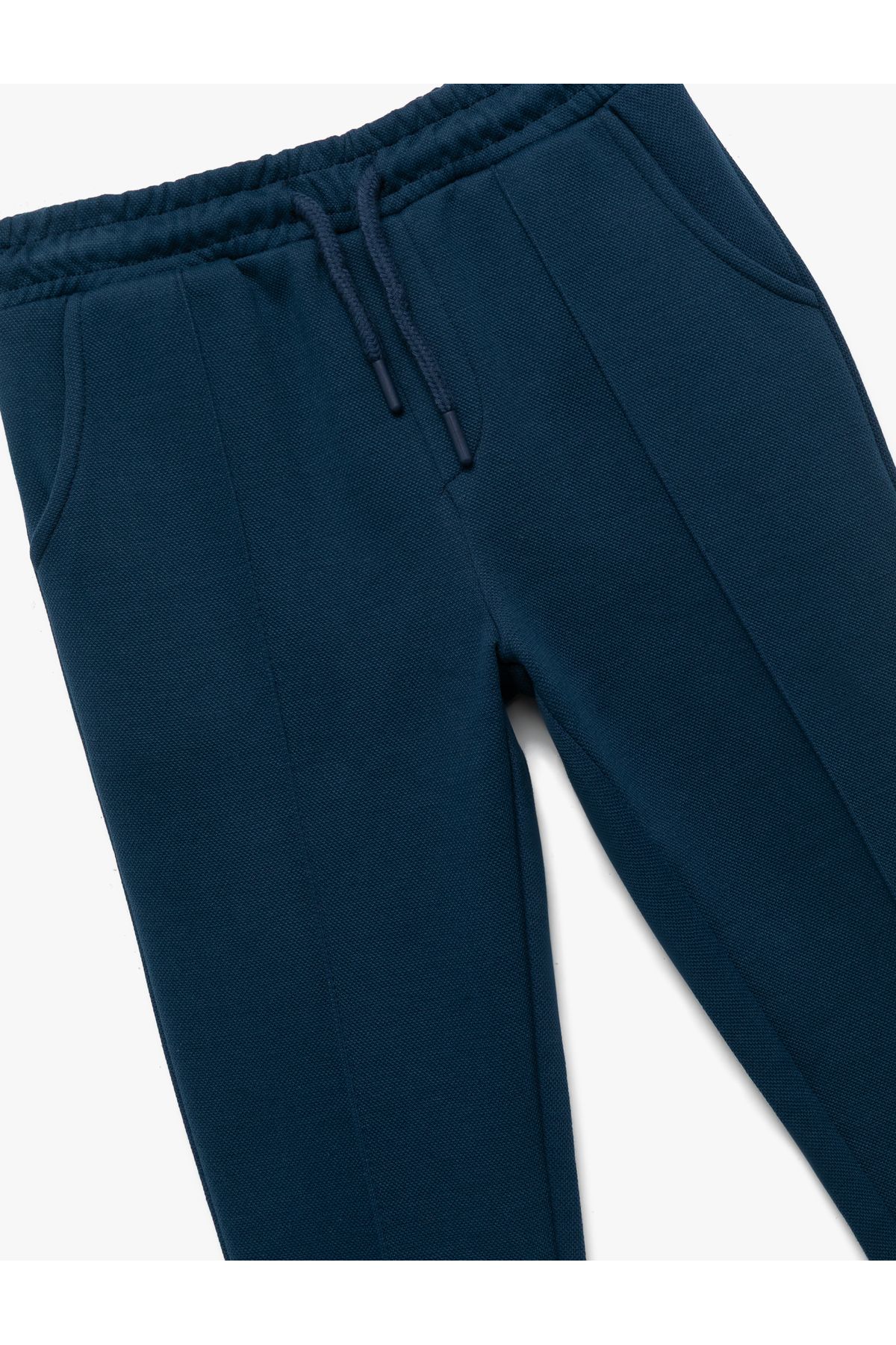 Koton-Ribbed Basic School Sweatpants with Elastic Waist and Pockets 4