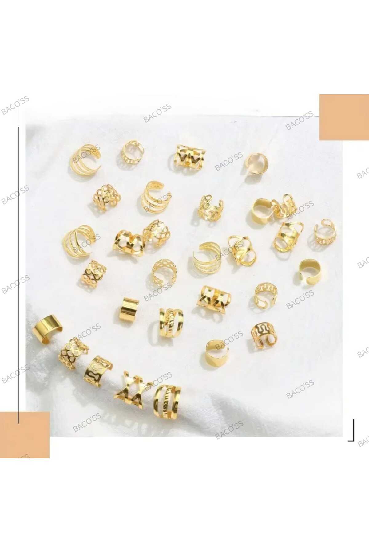 Bacoss Bohem Saç Halkası-Saç Küpesi Seti Modern Stil 10 Lu Hair Charms ( BC-1219 ) görsel 5