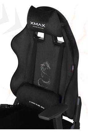 XMAX / Rio Balerion Siyah Terletmez Kadife Kumaş Oyuncu Koltuğu / 120 Kg Taşır