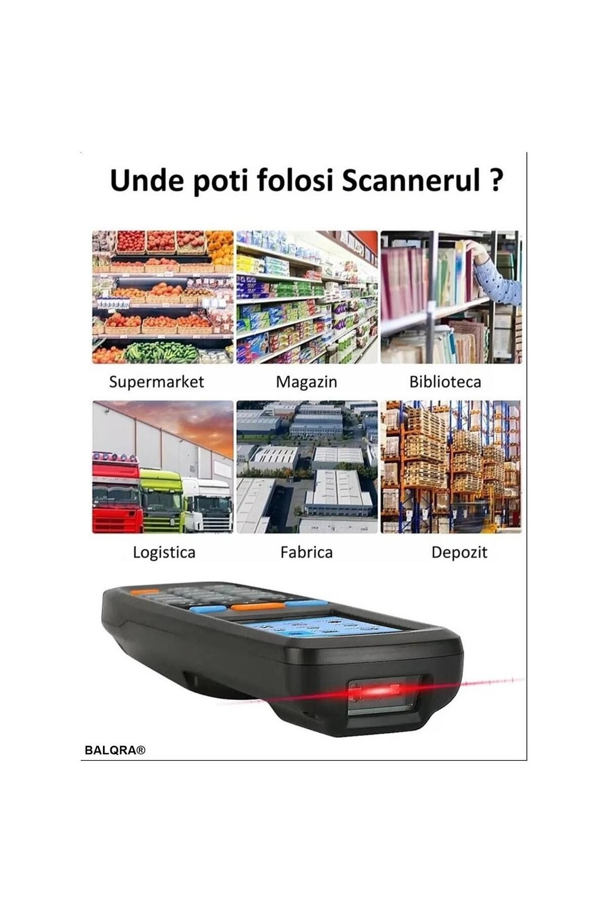 BALQRA-Scanner coduri de bare BALQRA® ,Wireless,Portabil,Cititor coduri 1D/2D/QR Ecran HD,Autonomie 30 ore 6