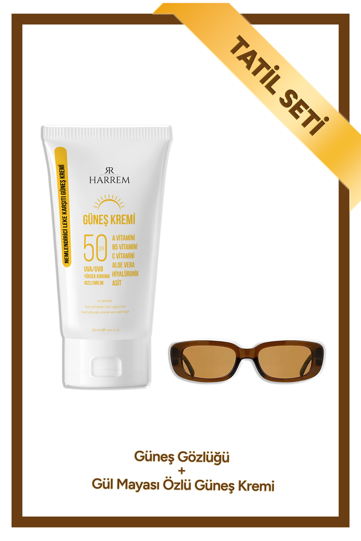 Royal Club De Polo Barcelona x Harrem Kahverengi Kadın Güneş Gözlüğü ve Güneş Kremi STCC021502