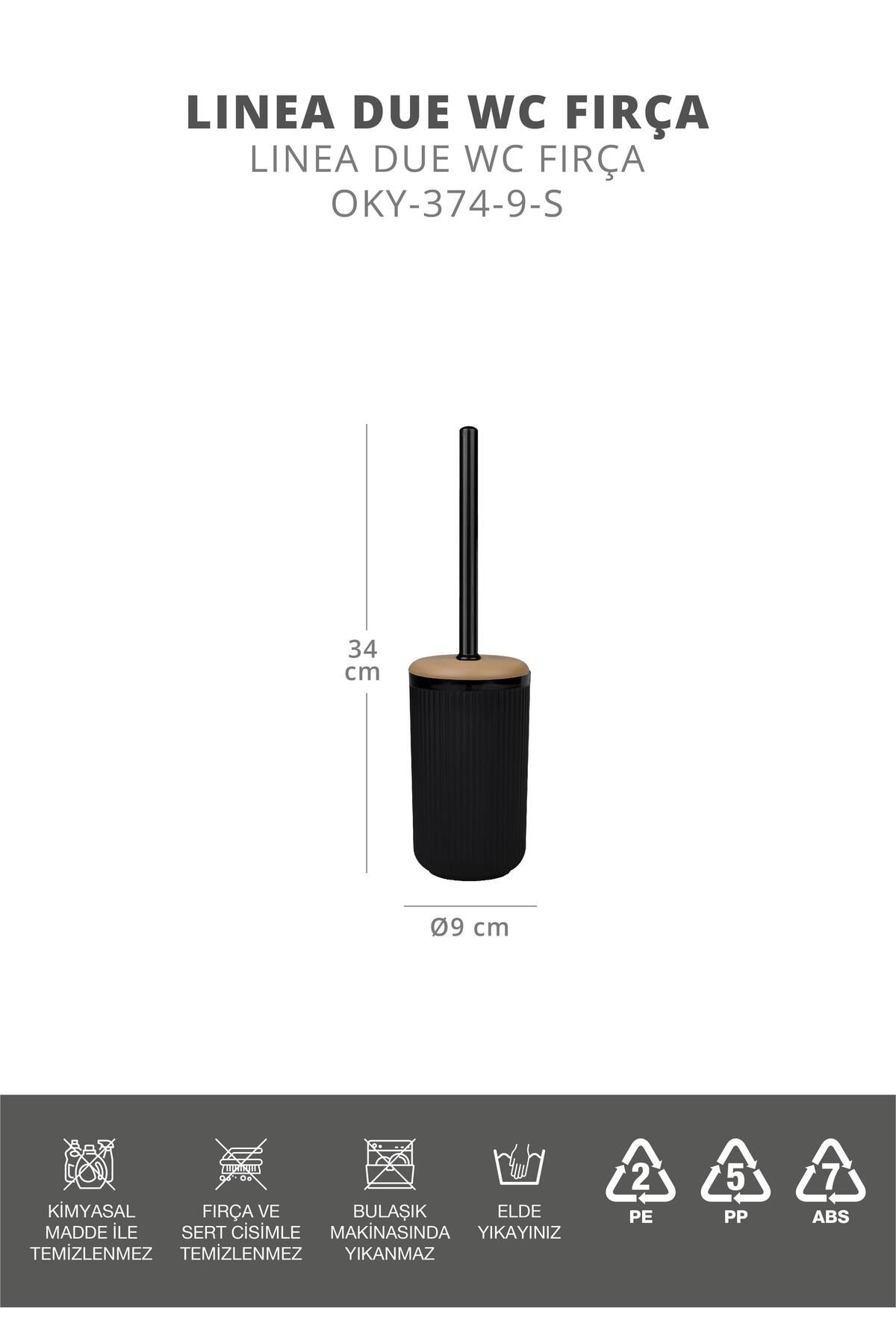 Okyanus Home-Βάση βούρτσας WC Linea Due Black 3