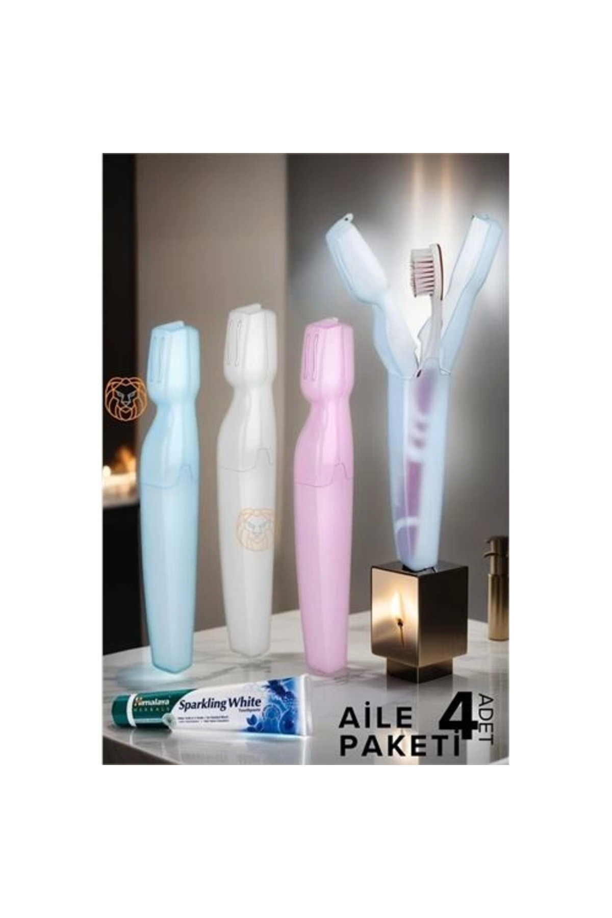 Kuzgun Ticaret BFS Kapaklı Diş Fırça Kutusu 4 ADET Scappini Design