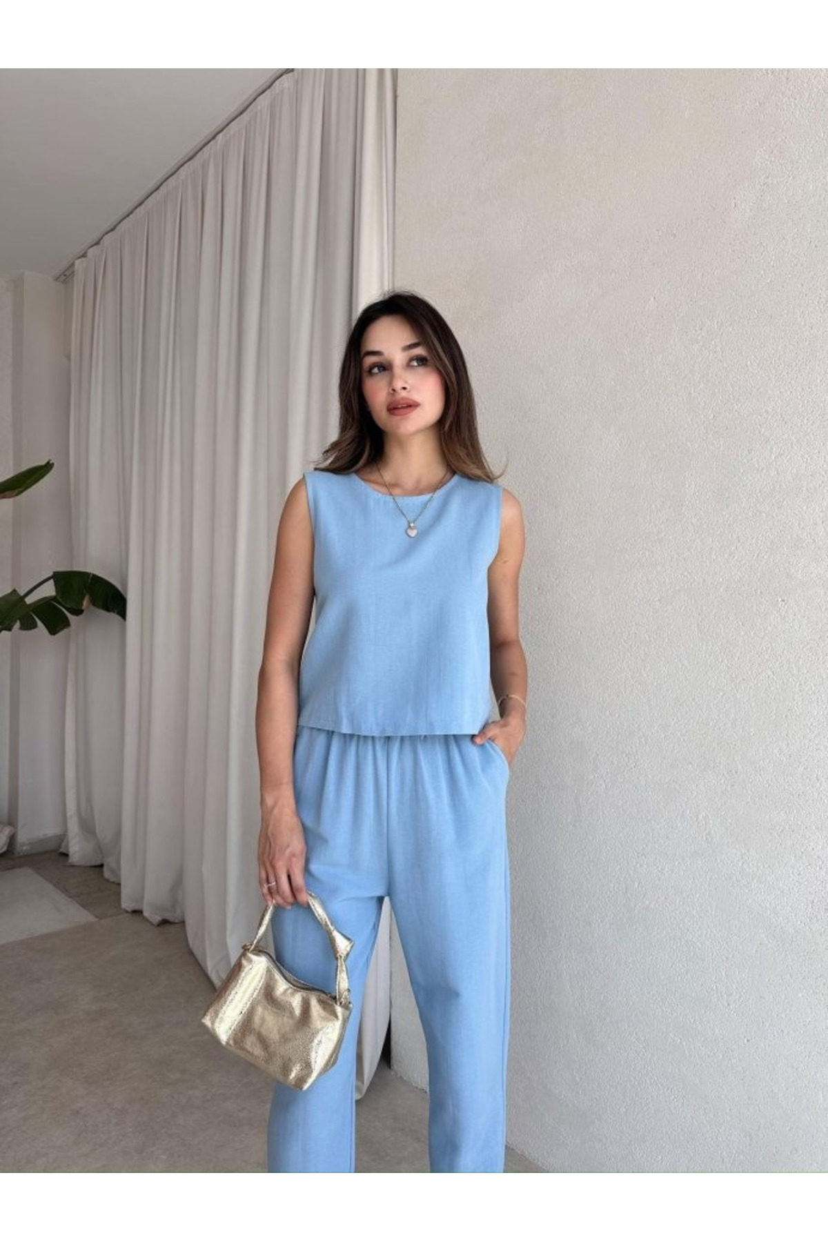 My Blog Blauer Noa-Blusen-Hosenanzug – 8796