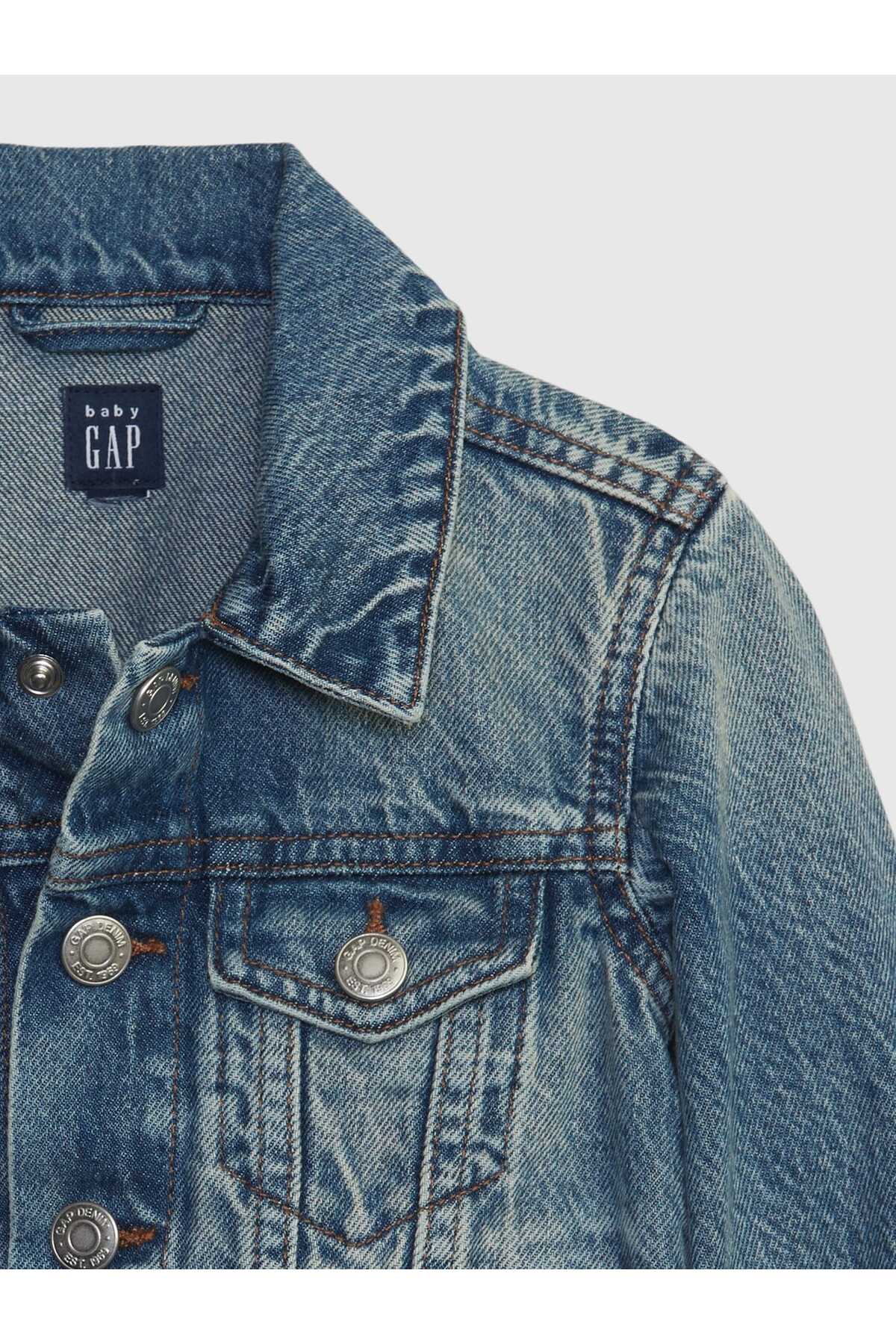 GAP Erkek Bebek Lacivert Icon Denim Ceket fotoğrafı 2 (önizleme)