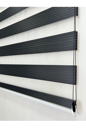 Binbirperde Antrasit Pileli Zebra Stor Perde Ev/ofis Perdesi Aluminyum Sistem