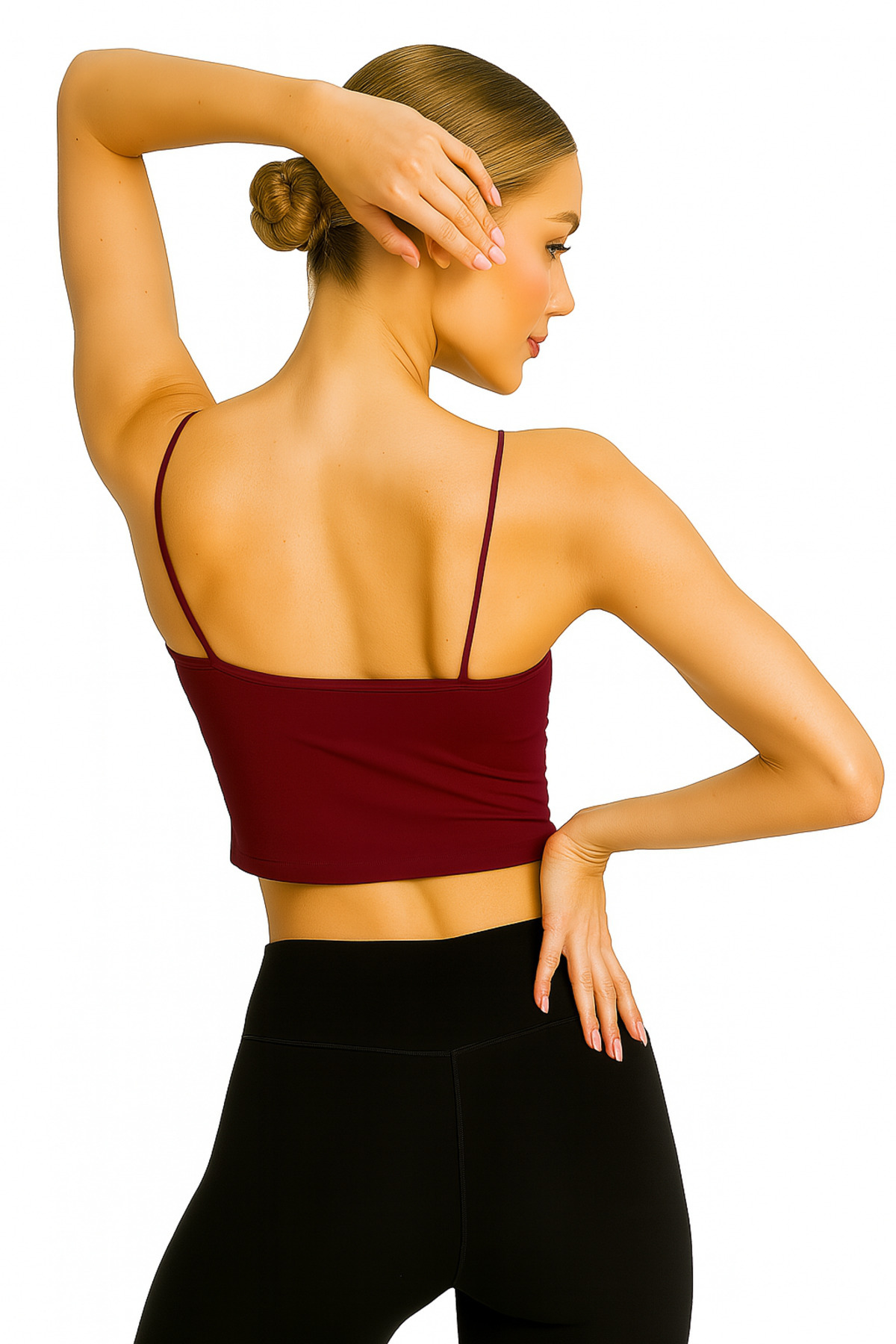 ParlaMira-Women's Viscose Lycra Double Layer Undershirt Crop Bustier with Non-Showing Thread Strap 2