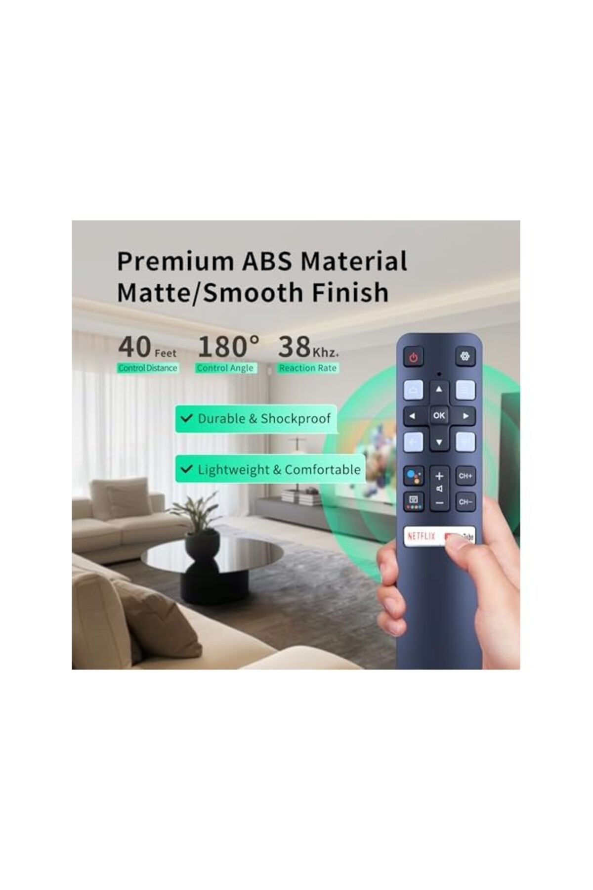 The Bros-Replacement Remote Control for TCL Smart TV Remote with NETFLIX FNR1 RC802V 5