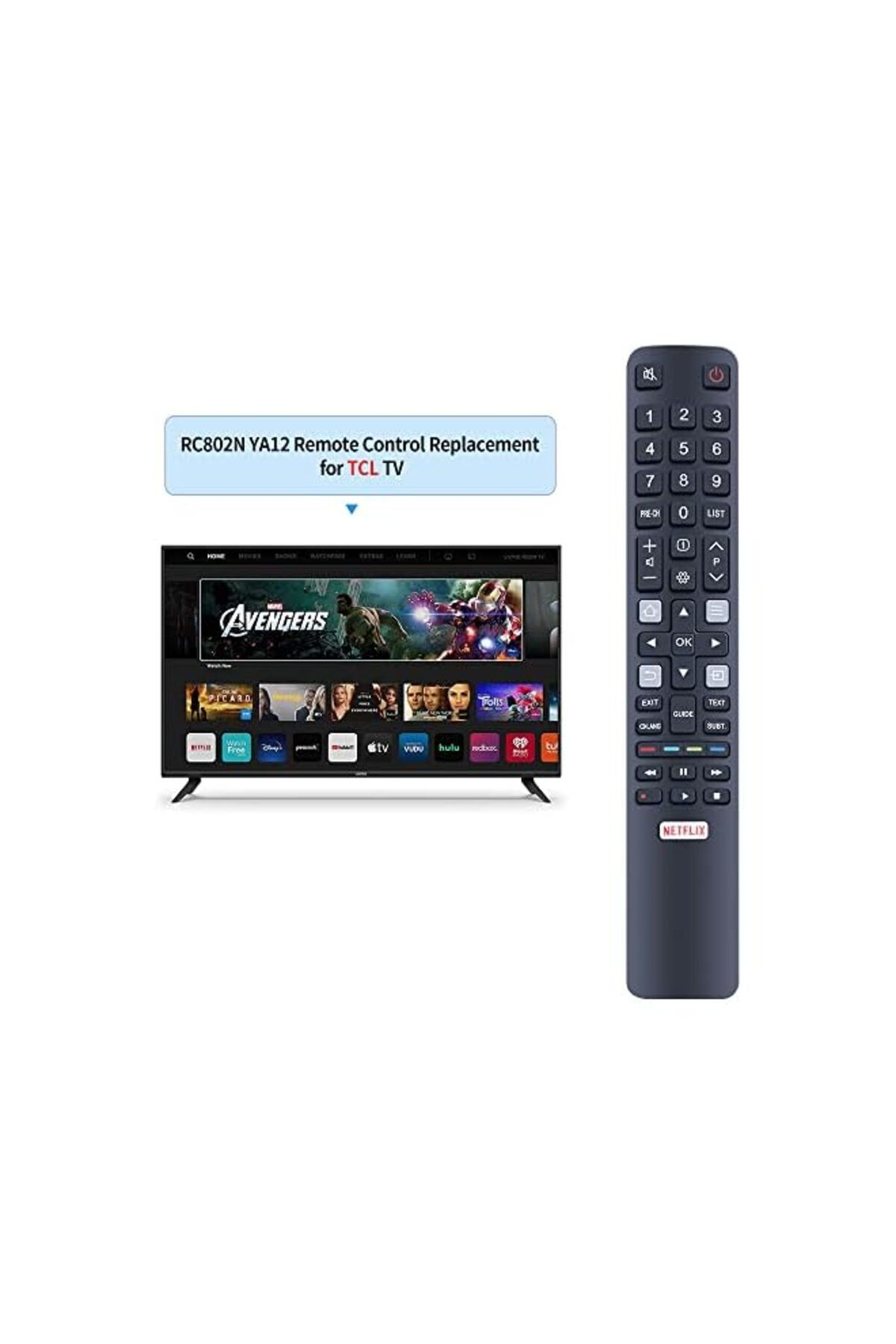 The Bros-New GRC802N YAI2 Remote Control for TCL TV LED55P6500US L50E3800FS 3