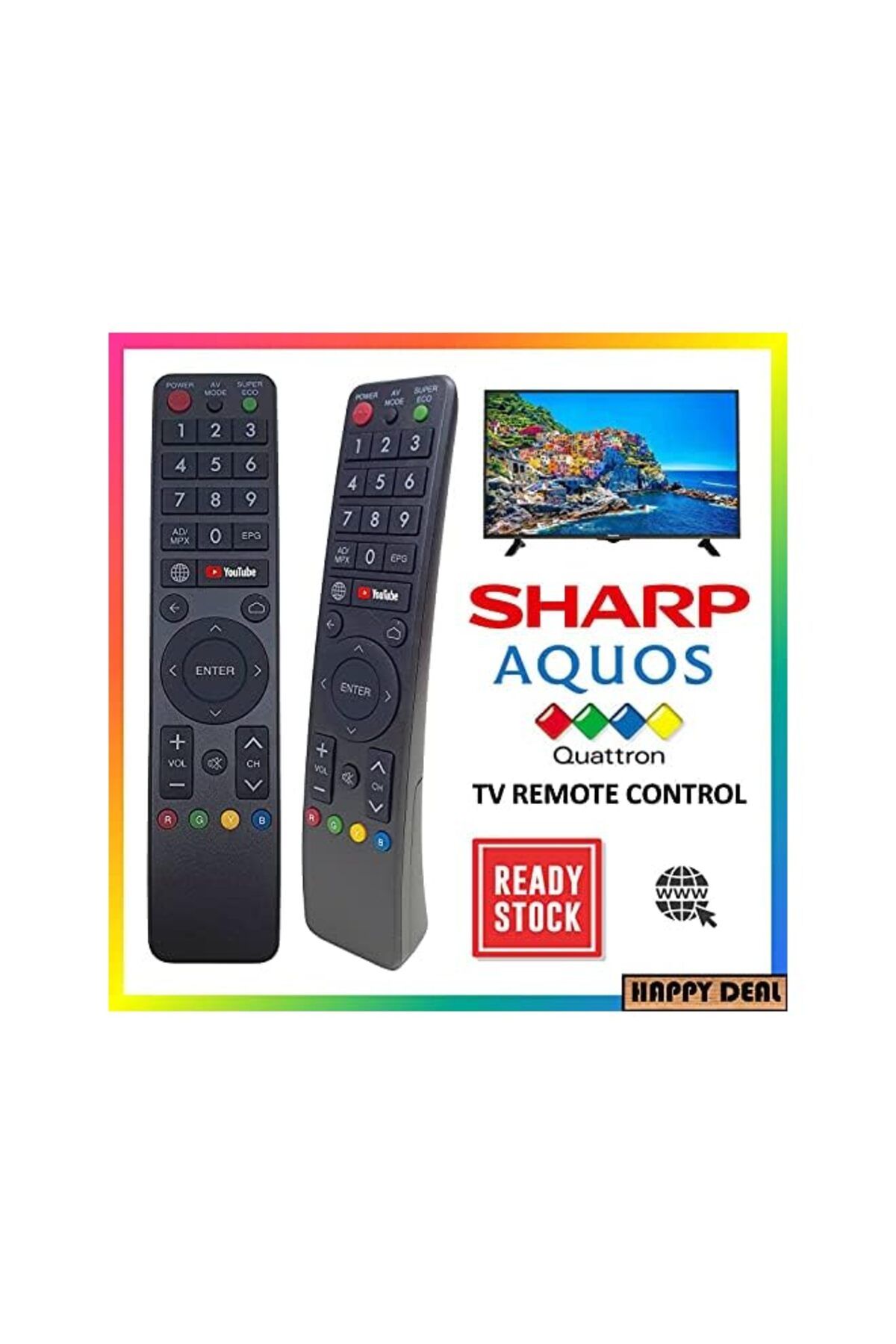 The Bros-Replacement Sharp IR-289 Smart TV Remote Control Compatible For Sharp TVs 3