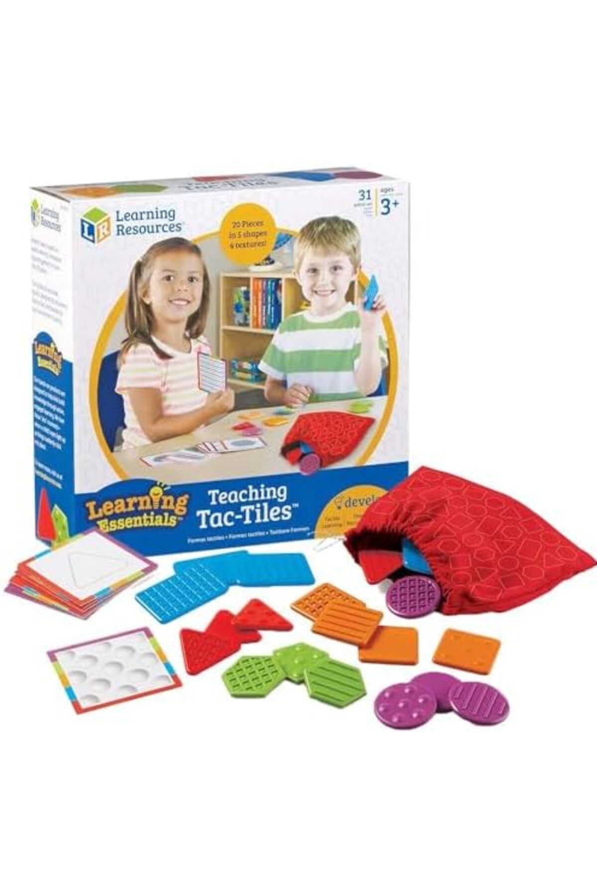 Learning Resources-Learning Resources Teaching Tac-Tiles, Hands-on Learning, Set of 20 Pieces, Ages 3+ 3